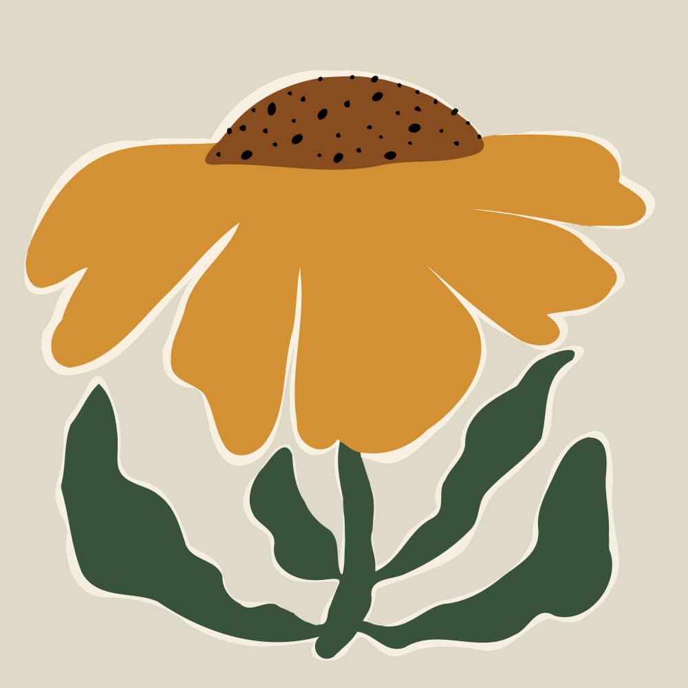 Earthy Yellow Flower by Miho Art Studio — canvas wall art