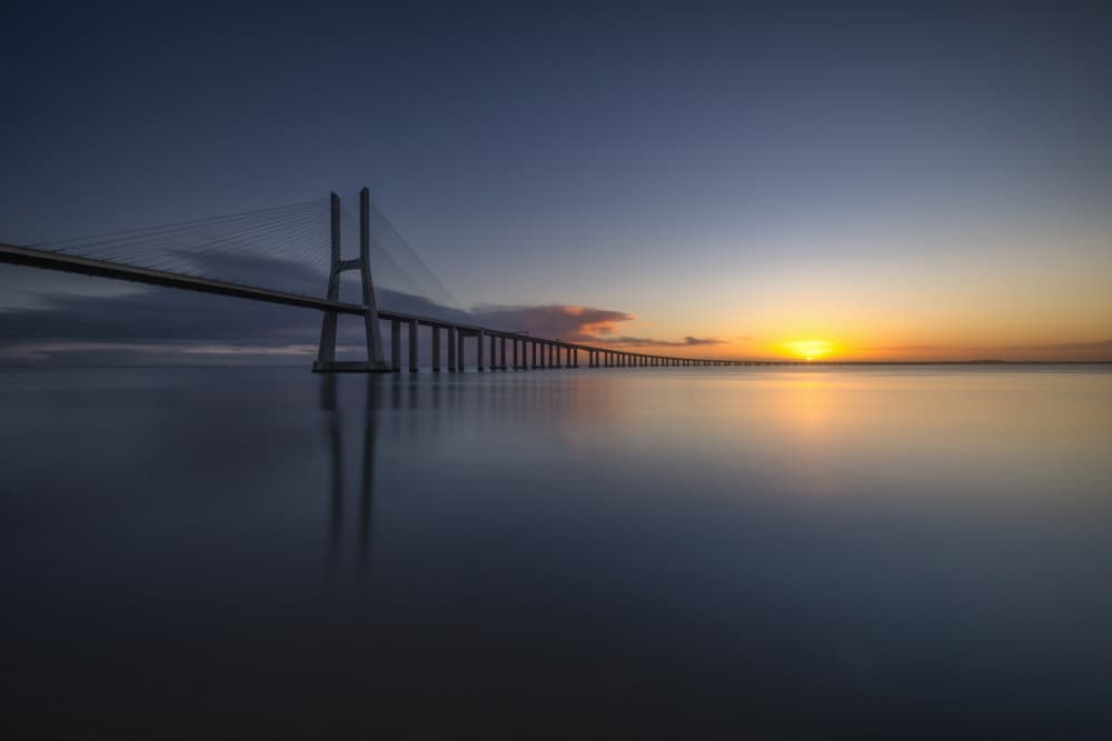Golden Bridge Reflections by Tomás Hueso Marco — canvas wall art
