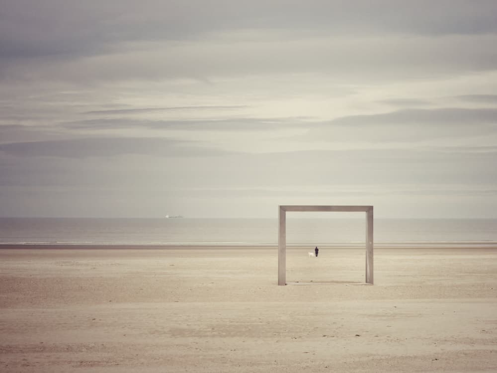 Solitary Beach Frame by Frank Bruynseraede — canvas wall art