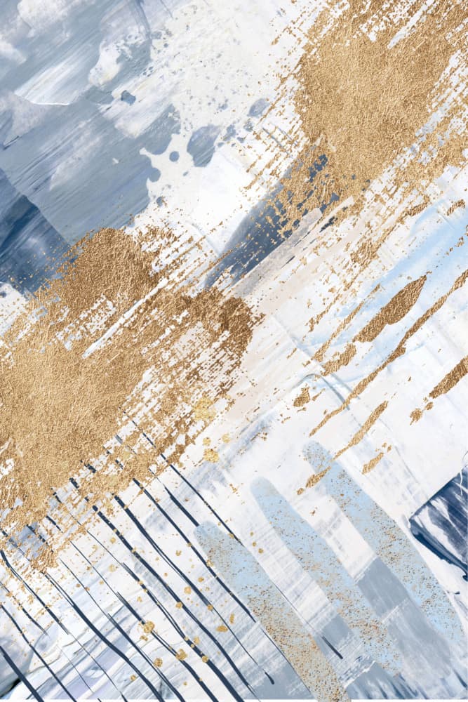 Glimmering Blue Strokes by Sally Ann Moss — canvas wall art