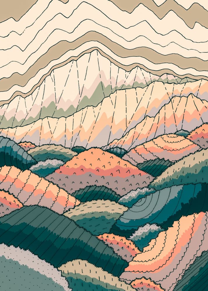 Vibrant Mountain Landscape by Stephen Wade — canvas wall art