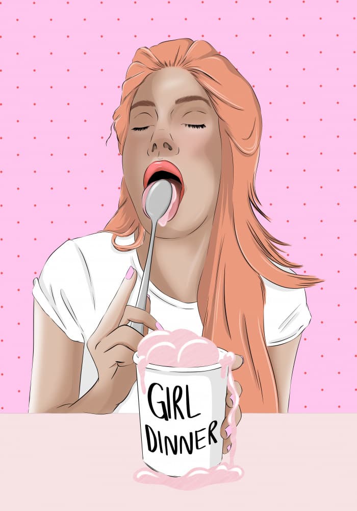 Trendy Girl Dinner by Lisen Vennesland — canvas wall art