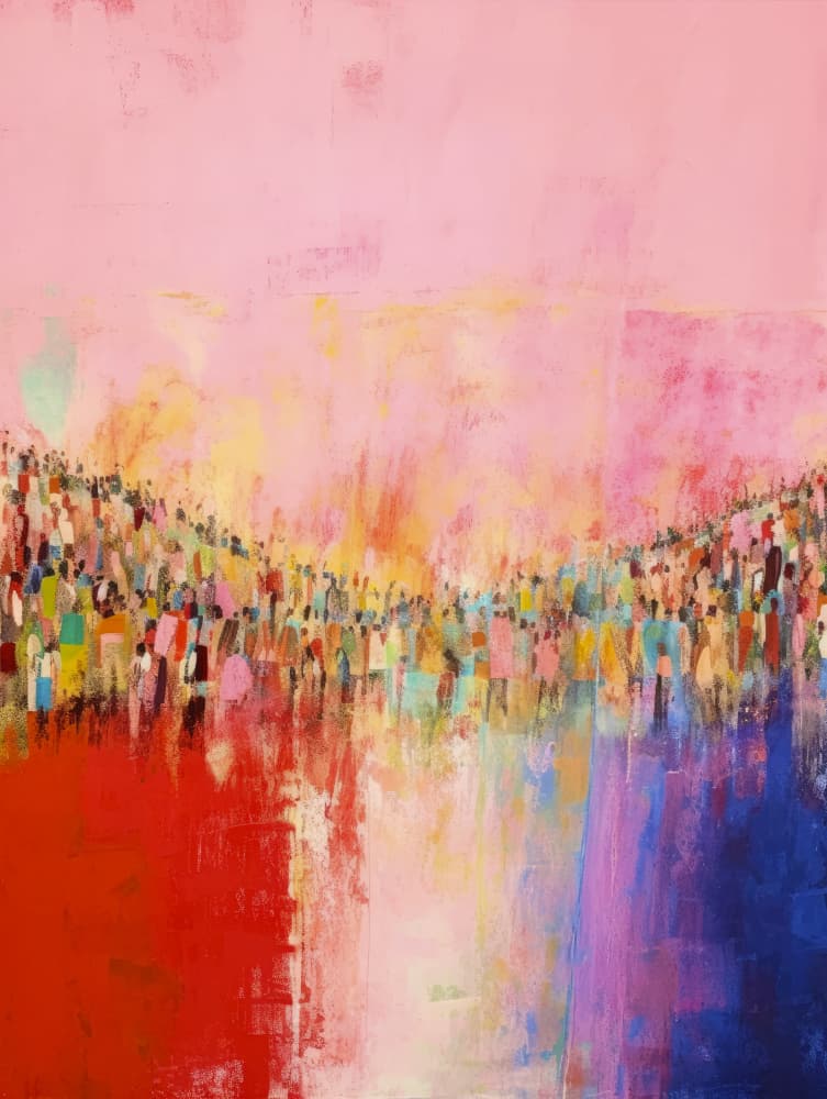 Colorful Gathering by Treechild — canvas wall art