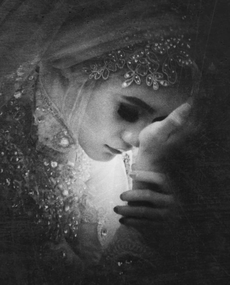 Pensive Veiled Woman by Kahar Lagaa — canvas wall art