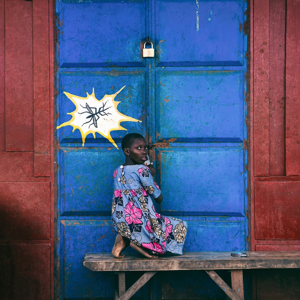 Child With Mosquito Door by Burak Senbak — canvas wall art