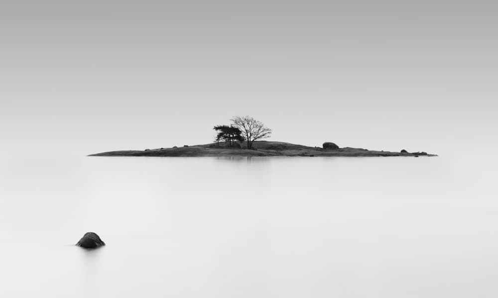 Misty Island Solitude by Keijo Savolainen — canvas wall art