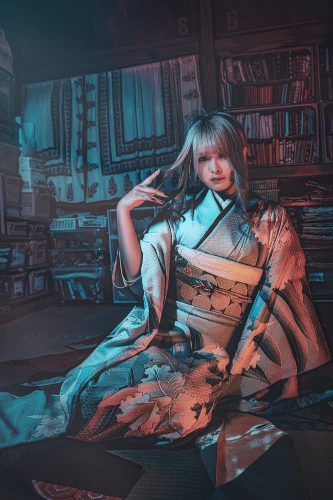 Elegant Kimono Solitude by KOIKI — canvas wall art