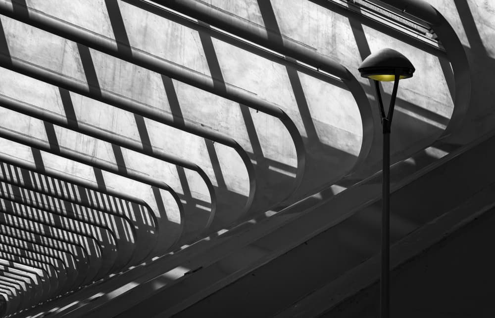 Streetlight and Shadows by Wim Schuurmans — canvas wall art
