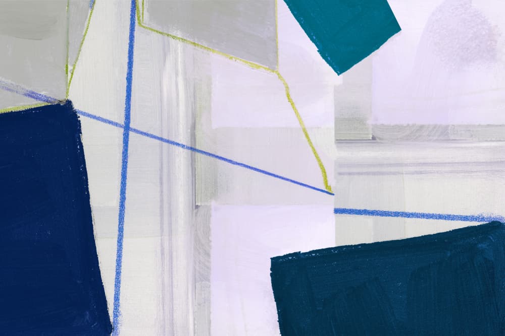 Angular Blue Forms by cartissi — canvas wall art