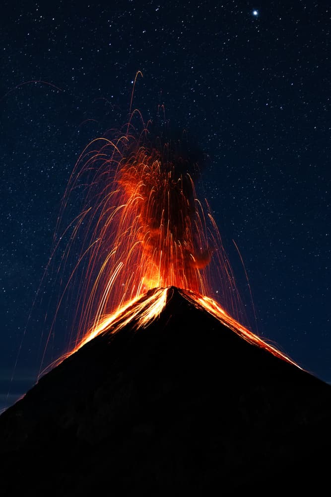 Fiery Volcano Eruption by Gustavo Costa — canvas wall art