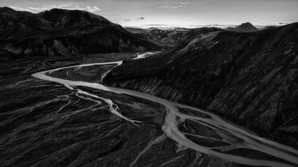 Vast Braided River Valley by John J. Chen — canvas wall art
