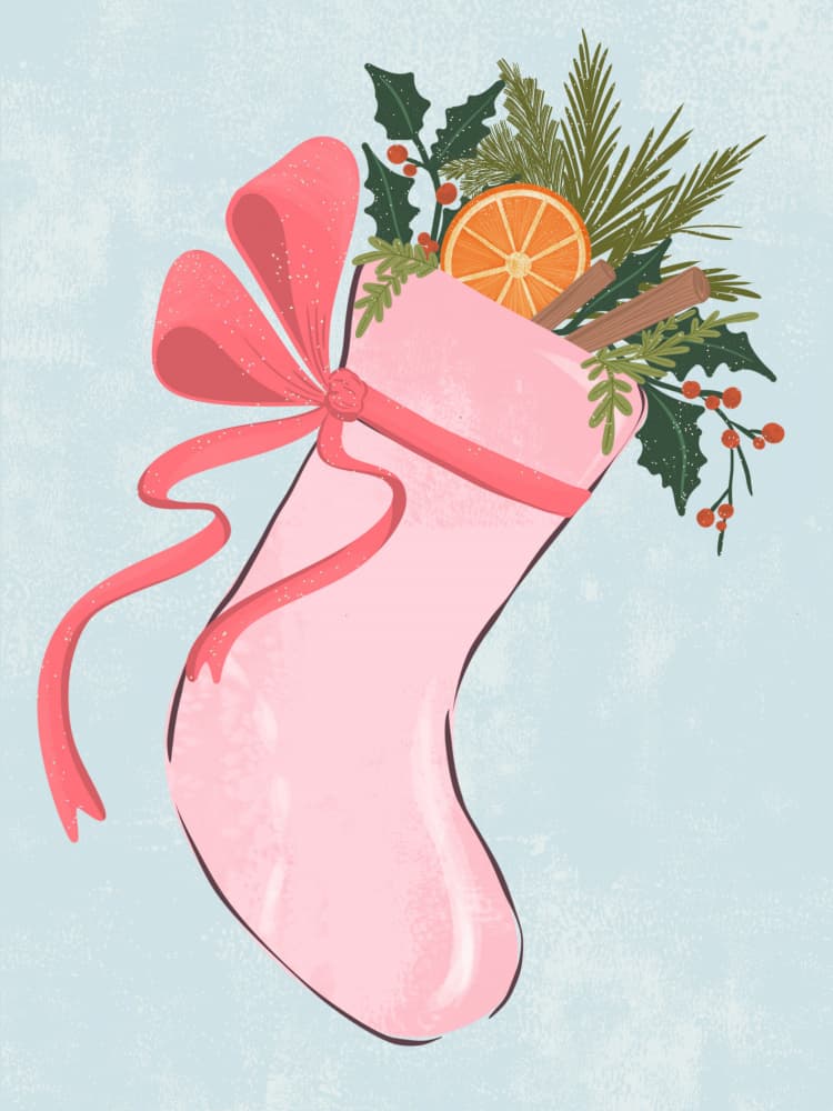 Cozy Christmas Stocking by Nikita Jariwala — canvas wall art