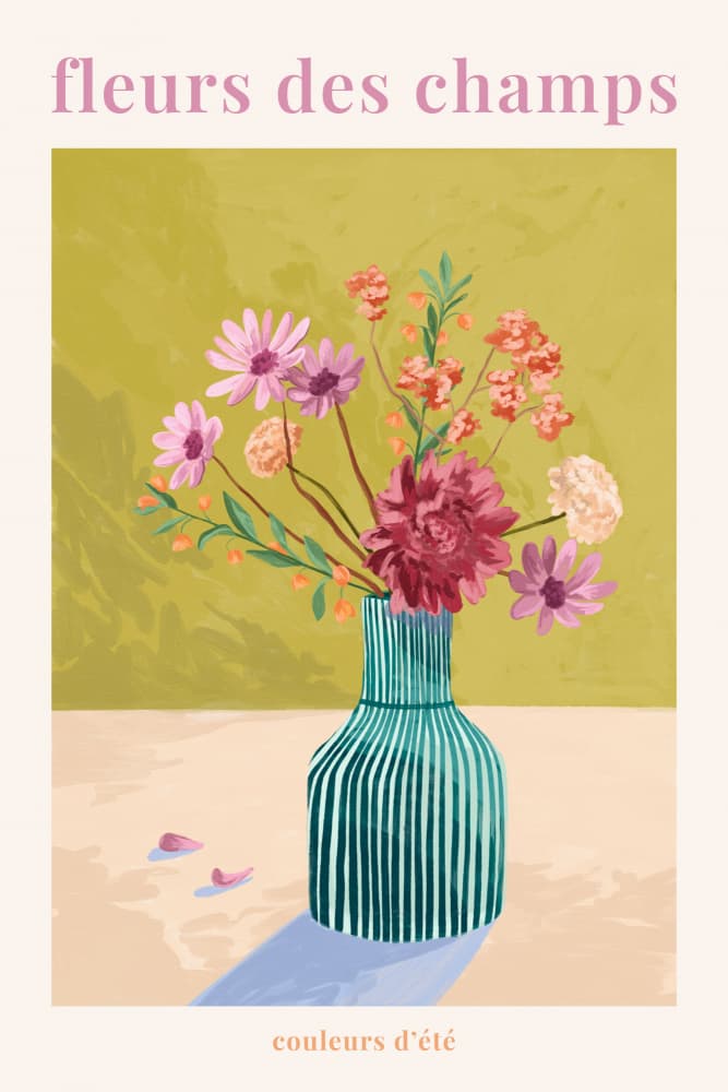 Fleur Des Champs - Green by Goed Blauw — canvas wall art