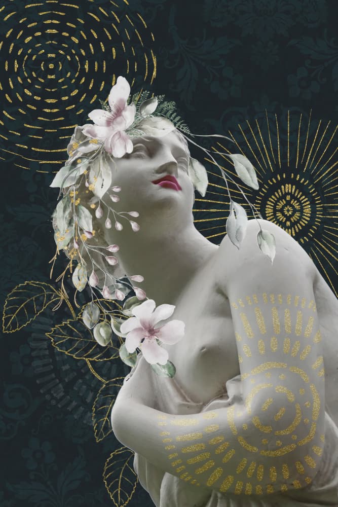 Serene Floral Goddess by Andrea Haase — canvas wall art