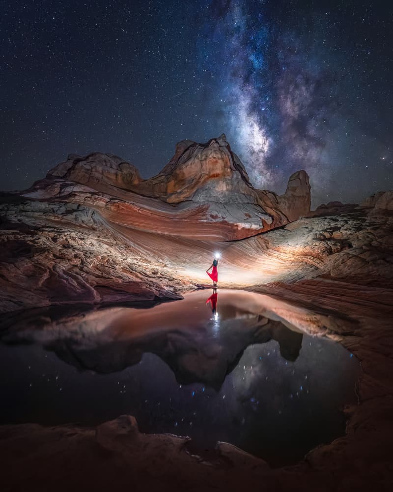 Milky Way Desert Reflection by Nichole Chen — canvas wall art
