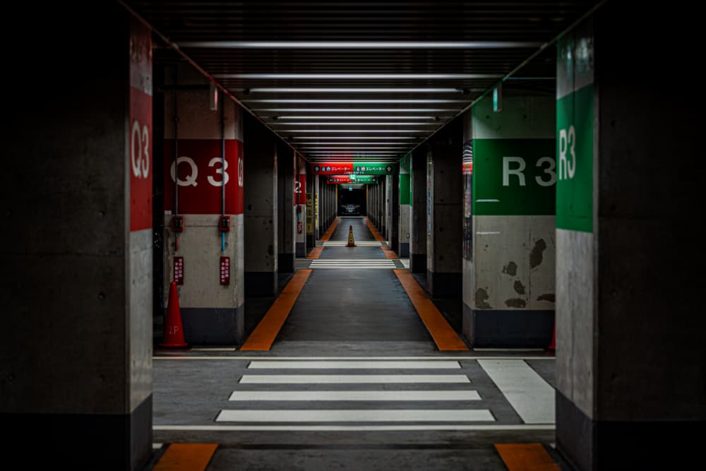 Urban Parking Passage by Yohei Kawashima — canvas wall art