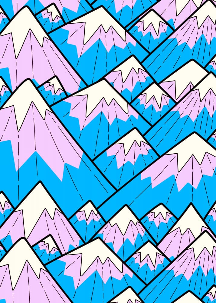 Geometric Mountain Peaks by Stephen Wade — canvas wall art