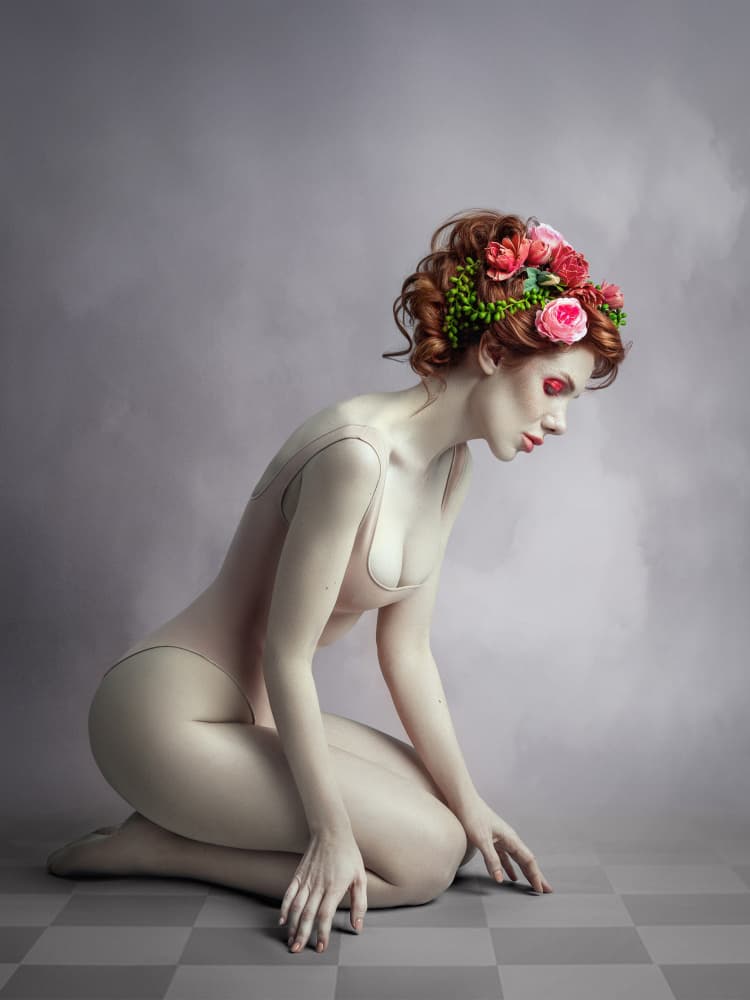 Dreamy Floral Portrait by Giorgia Corniola — canvas wall art