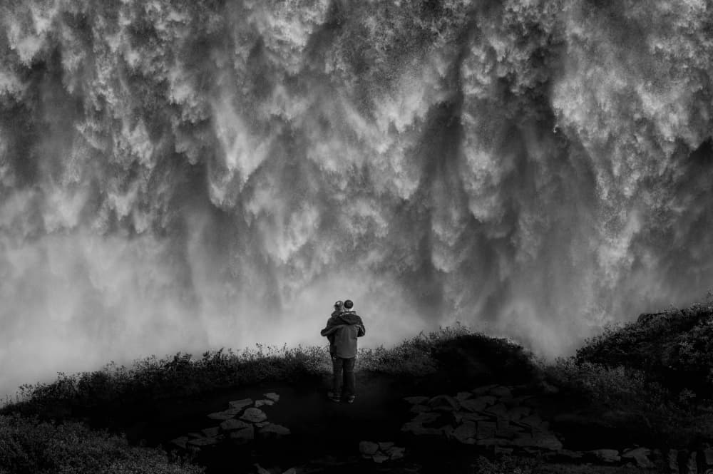 Grand Waterfall Embrace by Guy Wilson — canvas wall art