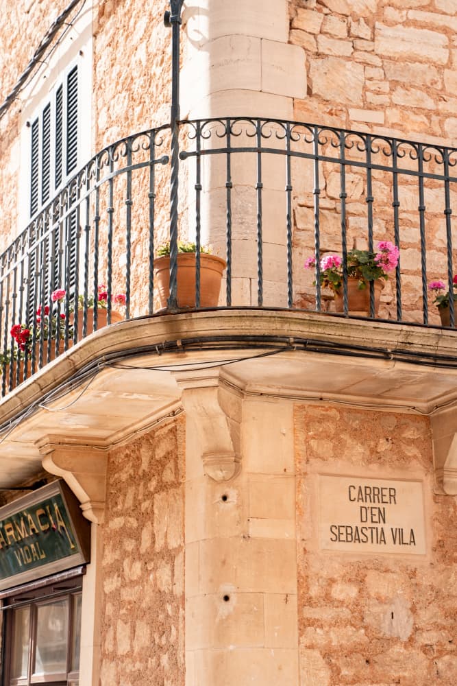 Flowered Stone Balcony by Henrike Schenk — canvas wall art