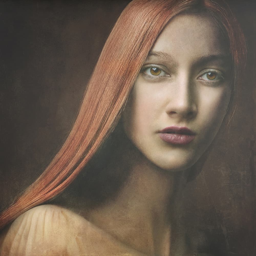 Elegant Redhead Portrait by Moein Hasheminasab — canvas wall art