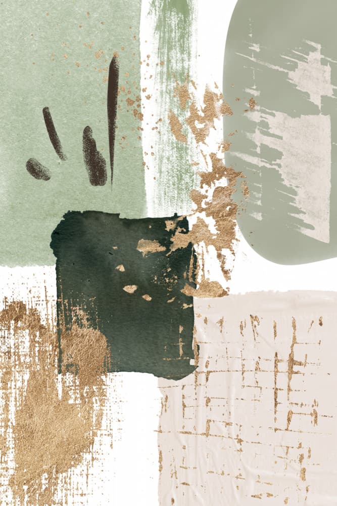Abstract Green Gold by Sally Ann Moss — canvas wall art
