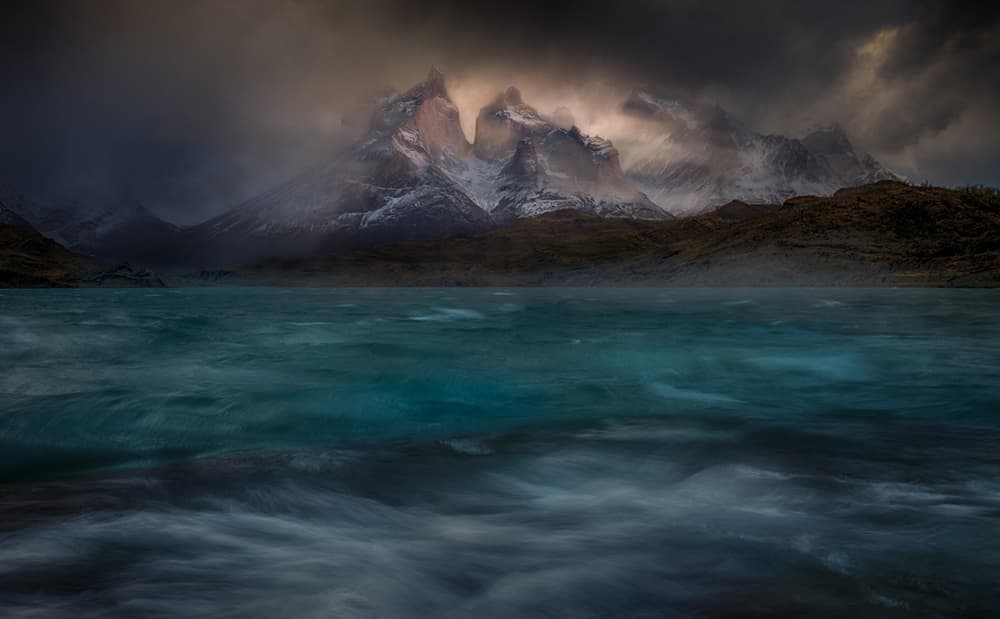 Dramatic Patagonia Peaks by Peter Svoboda MQEP — canvas wall art