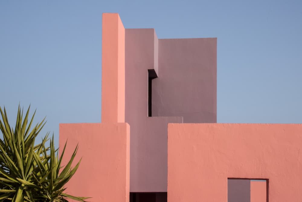Geometric Pink Facade by Linda Wride — canvas wall art