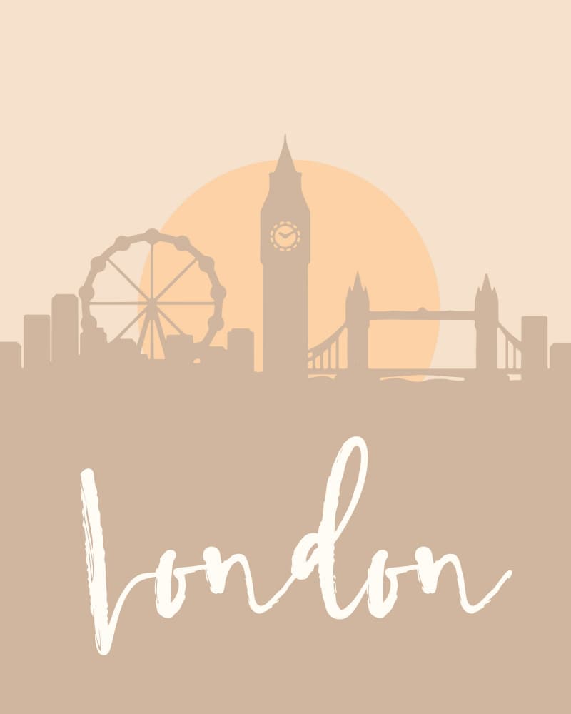 London Skyline Sunset by Emiliano Deificus — canvas wall art