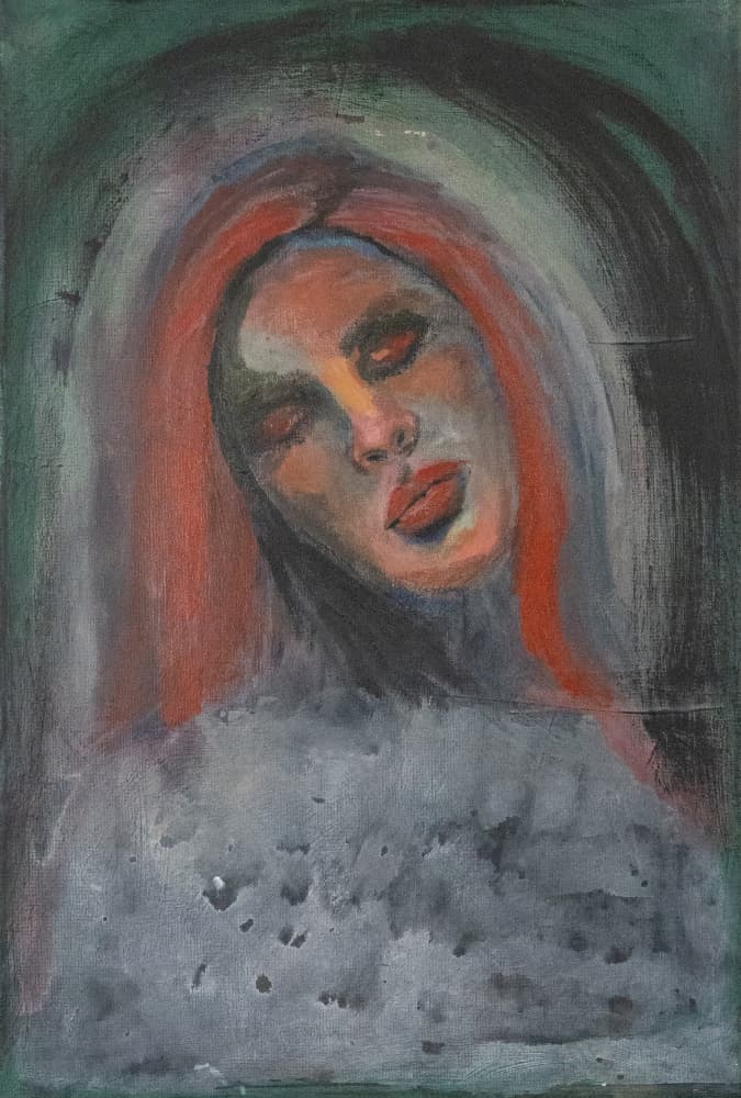 Mysterious Redhead Portrait by Charlotte Olsson — canvas wall art