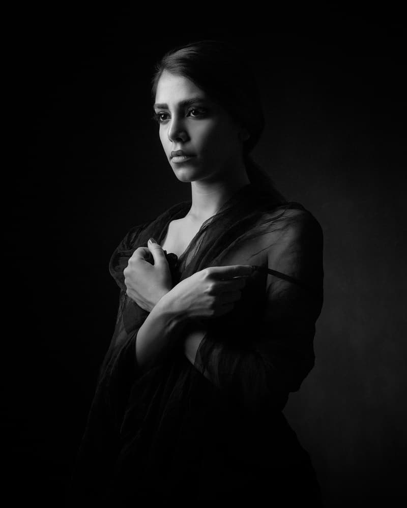 Elegant Pensive Woman by Mehdi Mokhtari — canvas wall art