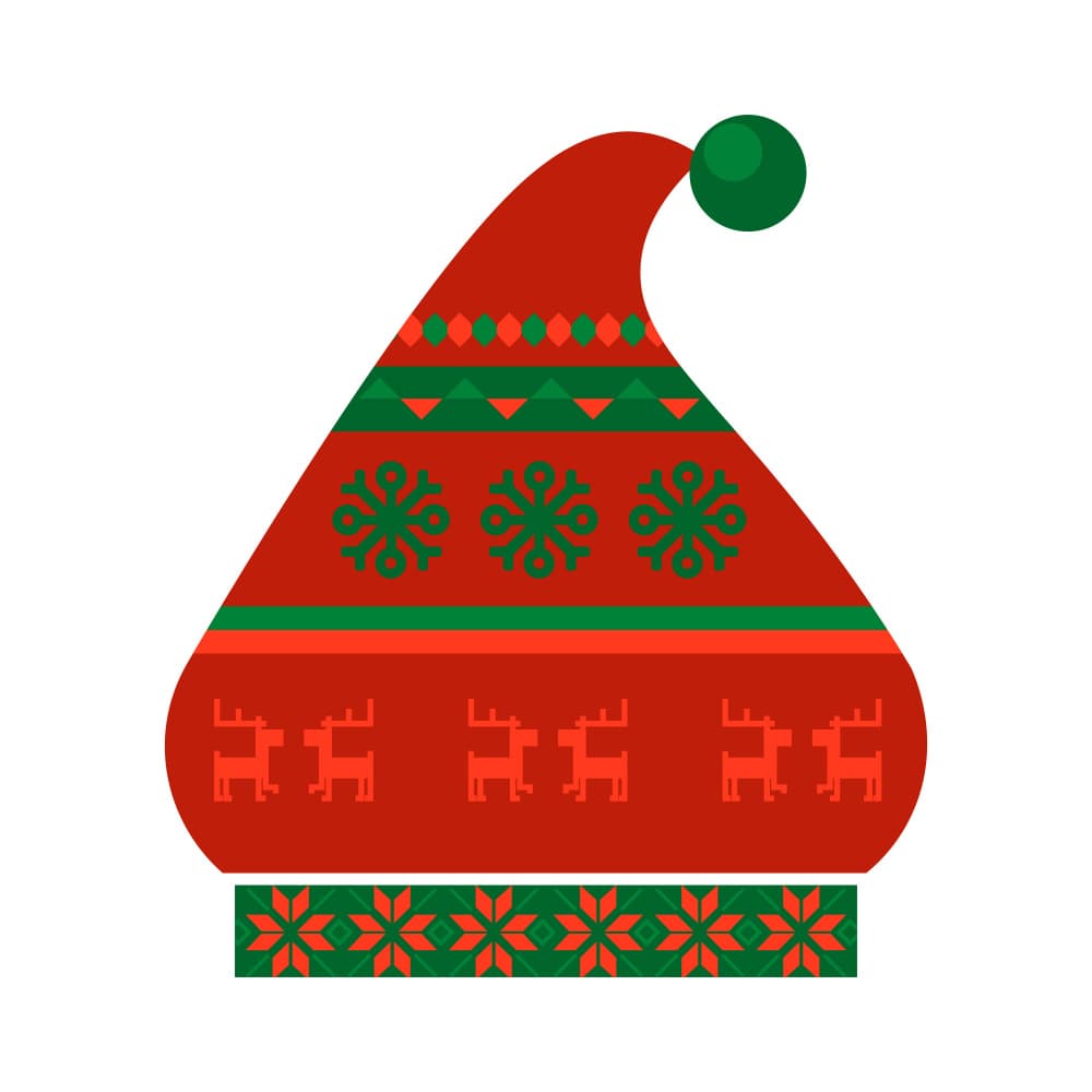Festive Christmas Hat by Marika Barsrsind — canvas wall art