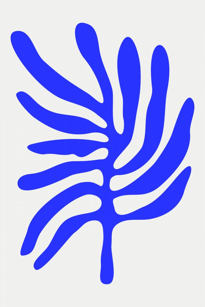 Blue Organic Leaf by jay stanley — canvas wall art