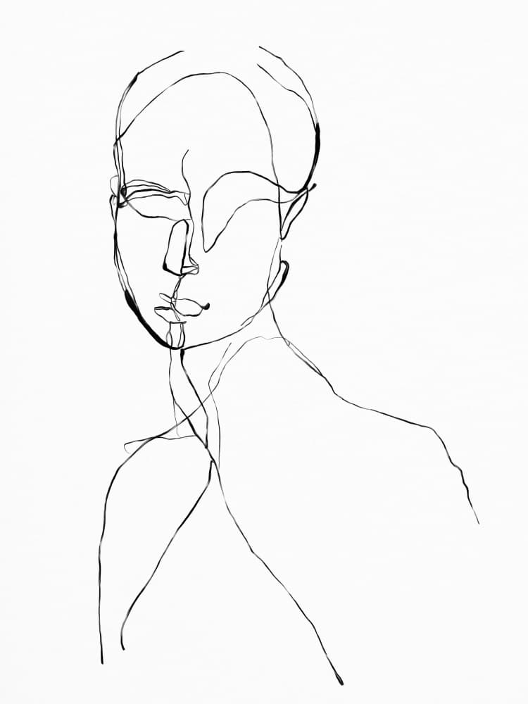 Elegant Line Portrait by The Printable Studio — canvas wall art