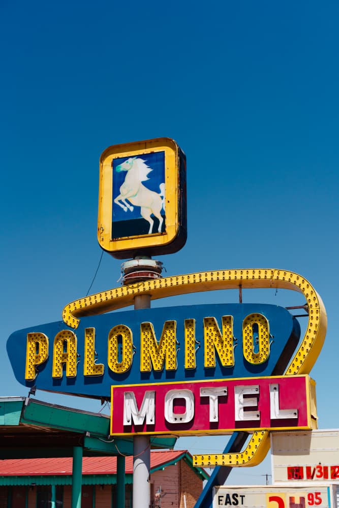 Palomino Motel Neon Sign by Bethany Young — canvas wall art