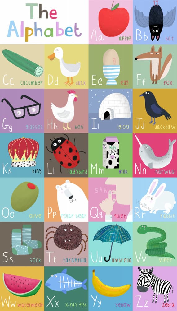 Playful ABC Animals by Carla Daly — canvas wall art