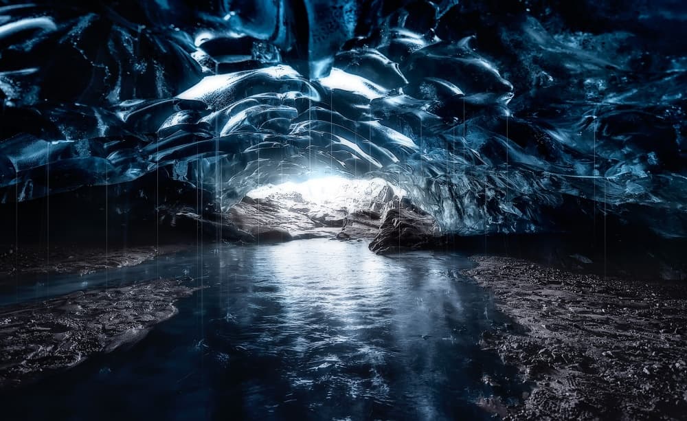 Blue Ice Cave by Javier de la Torre — canvas wall art