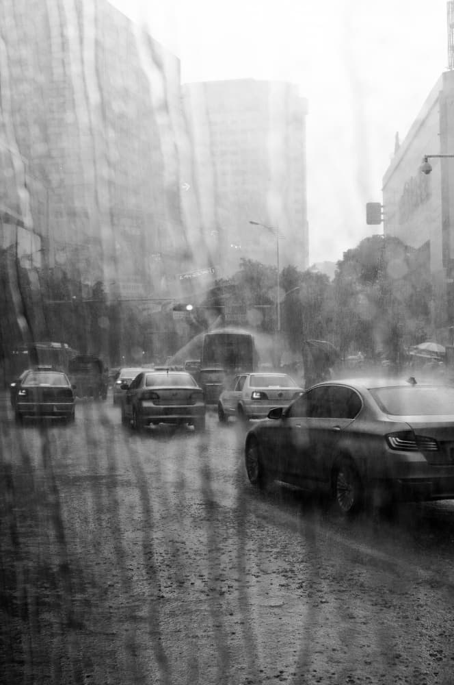 Rainy City Street Traffic by Imaginative — canvas wall art