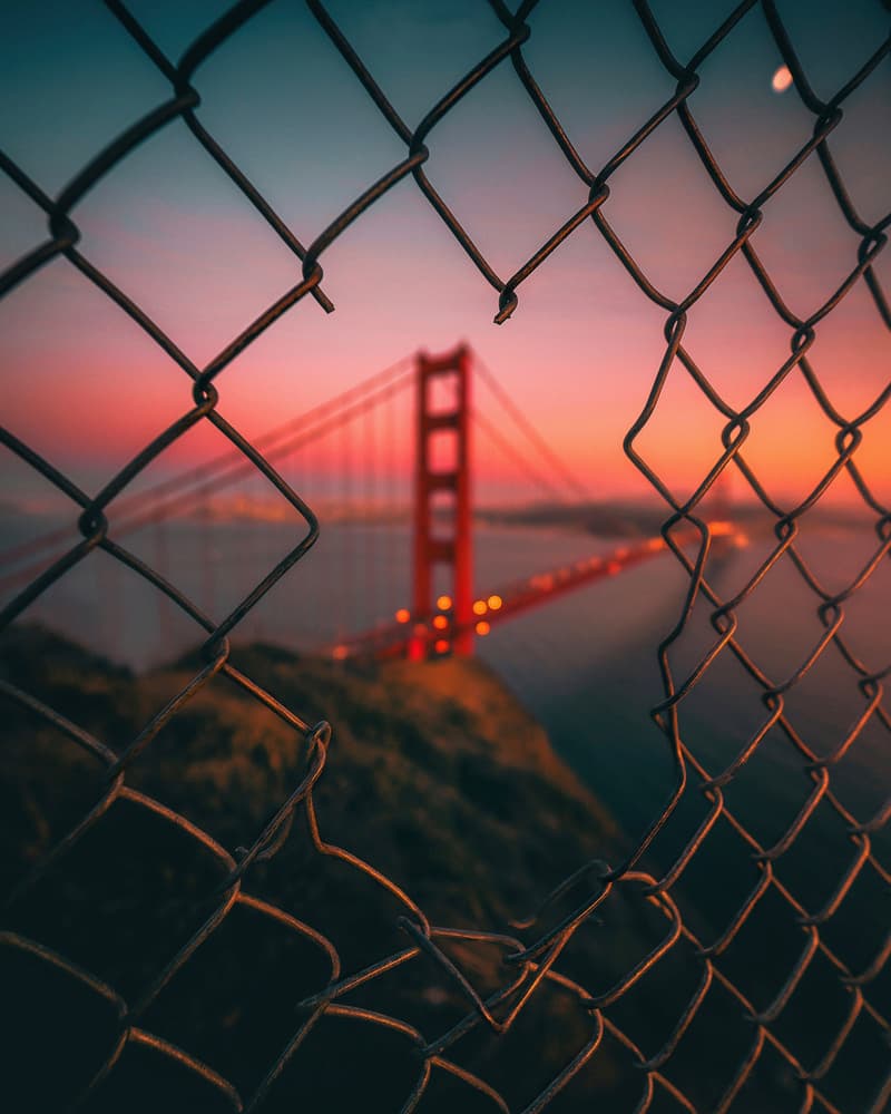 Framed Golden Gate Sunset by David George — canvas wall art