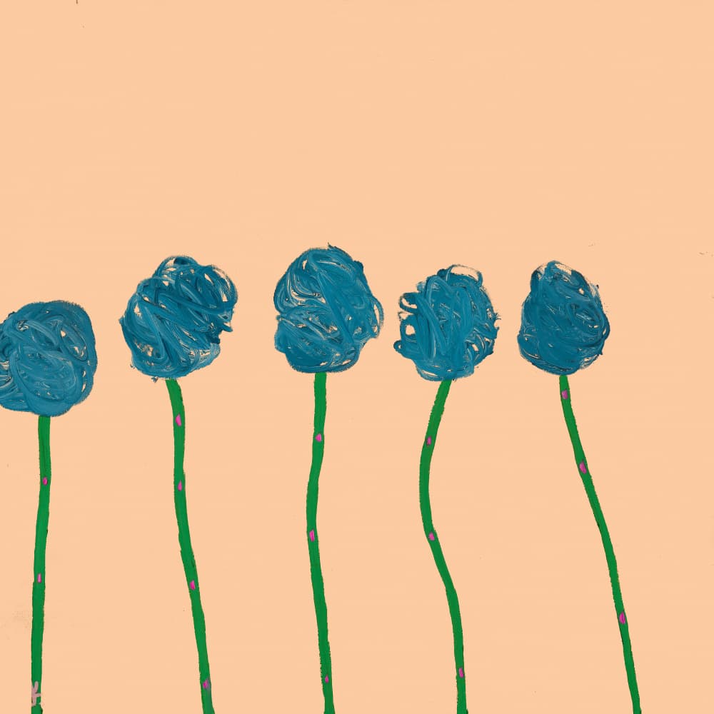 Happy Blue Blooms by Helen Joynson — canvas wall art