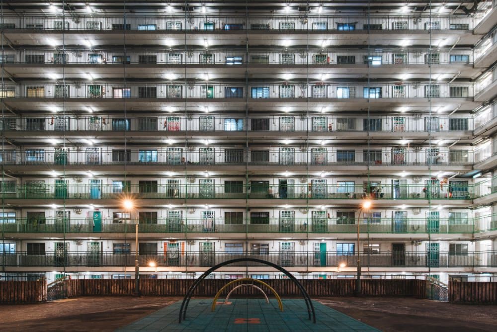 Residential Building Lights by Kevin Jiang — canvas wall art