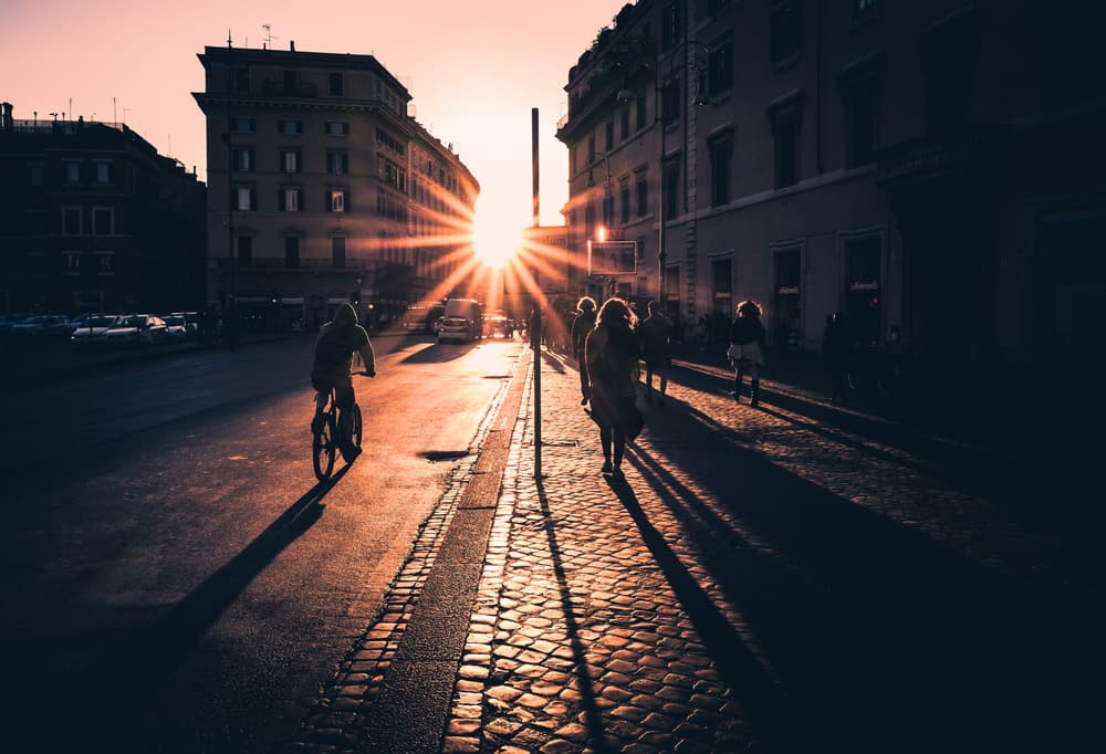 Urban Sunset Glow by Massimiliano Mancini — canvas wall art
