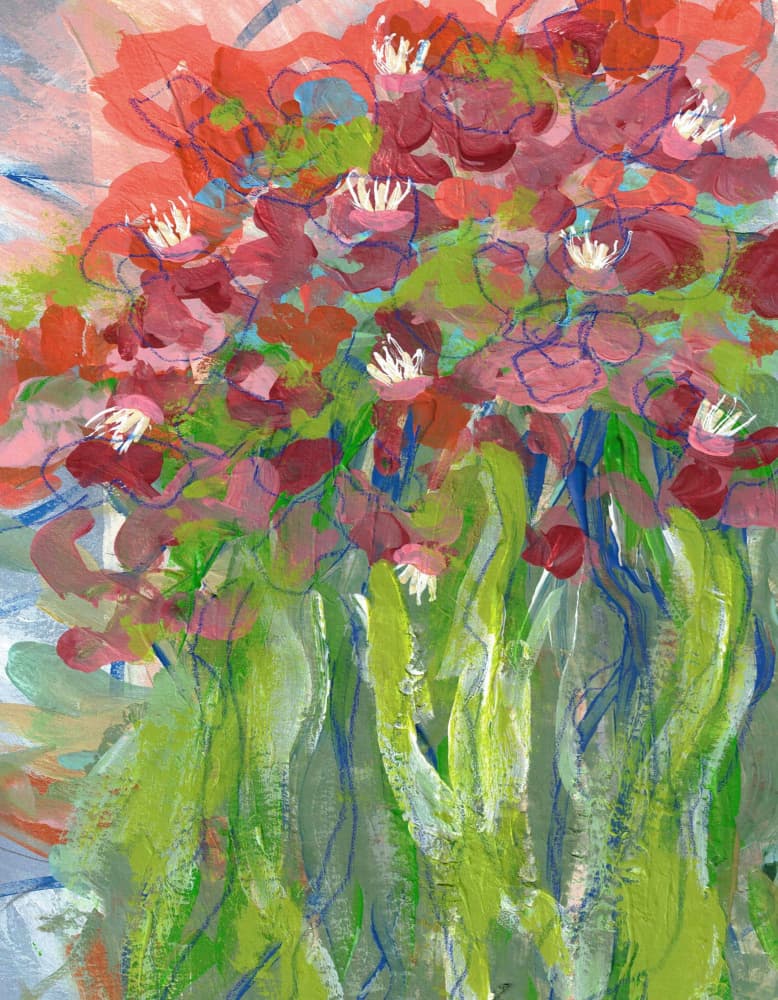 Vibrant Floral Abstract by Lori Ann Folz — canvas wall art
