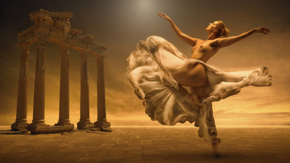 Golden Dancer Ancient Ruins by Harry Bünger — canvas wall art