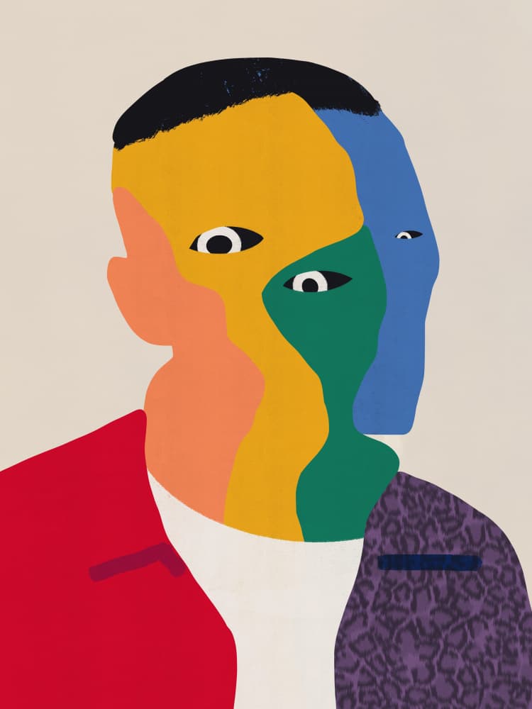 Vibrant Abstract Portrait by Little Dean — canvas wall art