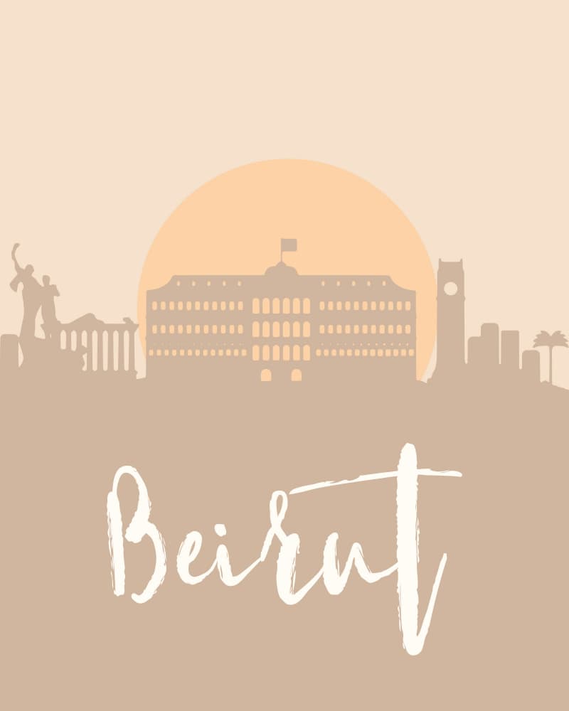 Beirut City Skyline by Emiliano Deificus — canvas wall art