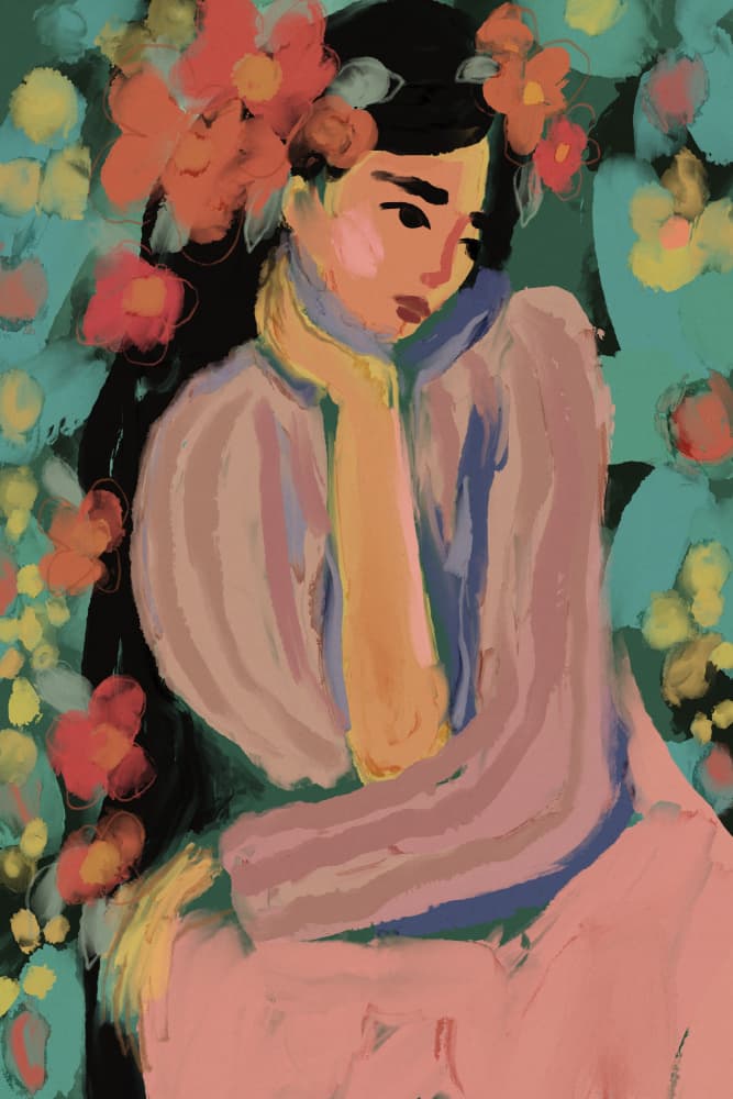 Pensive Blooms by Treechild — canvas wall art