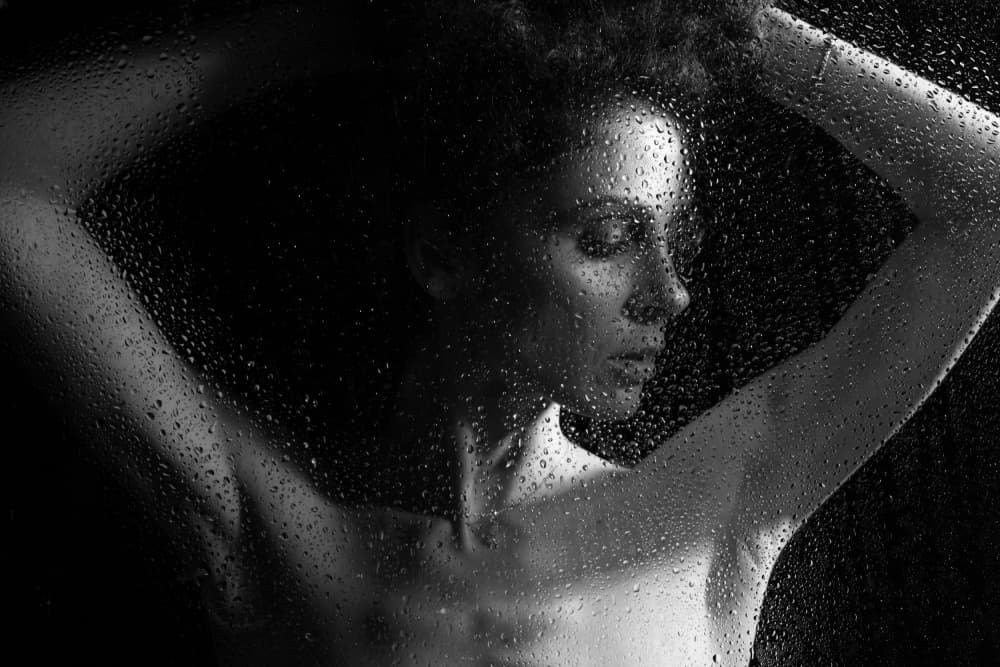 Moody Raindrops Portrait by Yoram GIL — canvas wall art