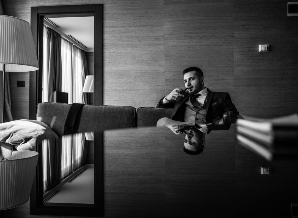Reflected Gentleman With Pipe by Erkan Camlilar — canvas wall art