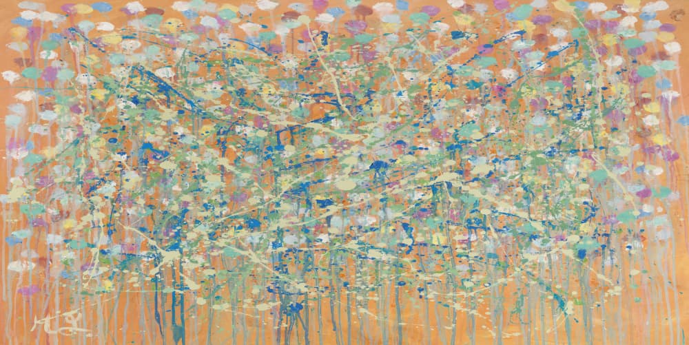 Colorful Drip Garden by Helen Joynson — canvas wall art
